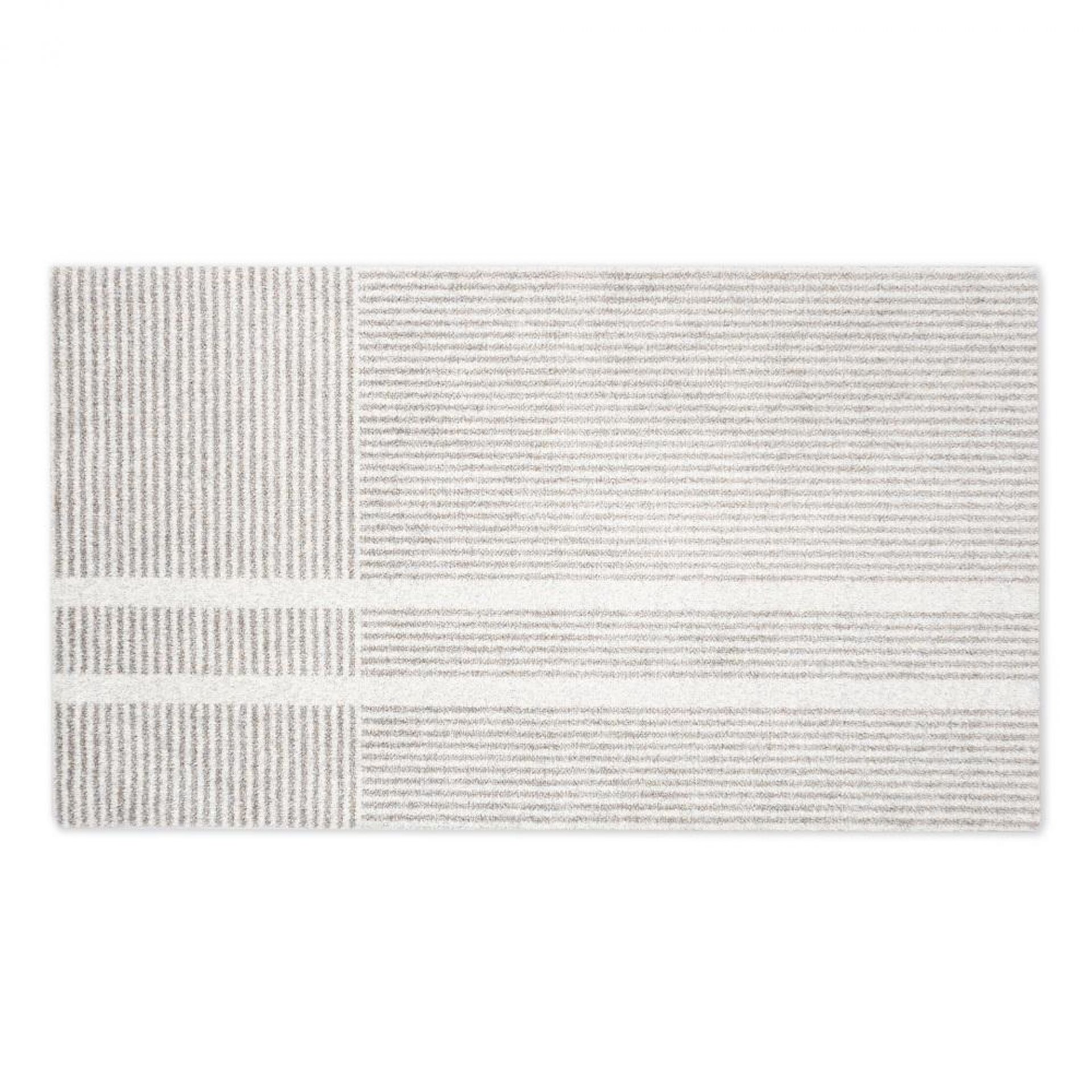 Løype Fußmatte Breezy Beige: Beige Indoor/Outdoor Matte mit Streifenmuster, 85x150 cm, für Eingangsbereich.